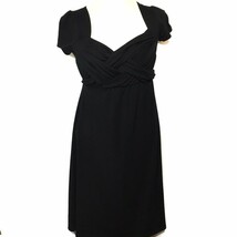 Elle Black Short Sleeve Weaved Bust Corazon Neckline Bodycon Cotton Dres... - $9.50