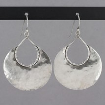 Retired Silpada Sterling HALF MOON BAY Hammered Crescent Dangle Earrings W1539 - $59.99