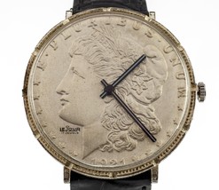 Le Jour Men&#39;s 1921 Morgan Dollar Hand-Winding Watch w/ Leather Band - £547.51 GBP