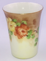 Vintage Ellen Noble Hand Painted Ceramic Floral Cup 2.75&quot; Diameter 3.5&quot; Tall - £11.05 GBP