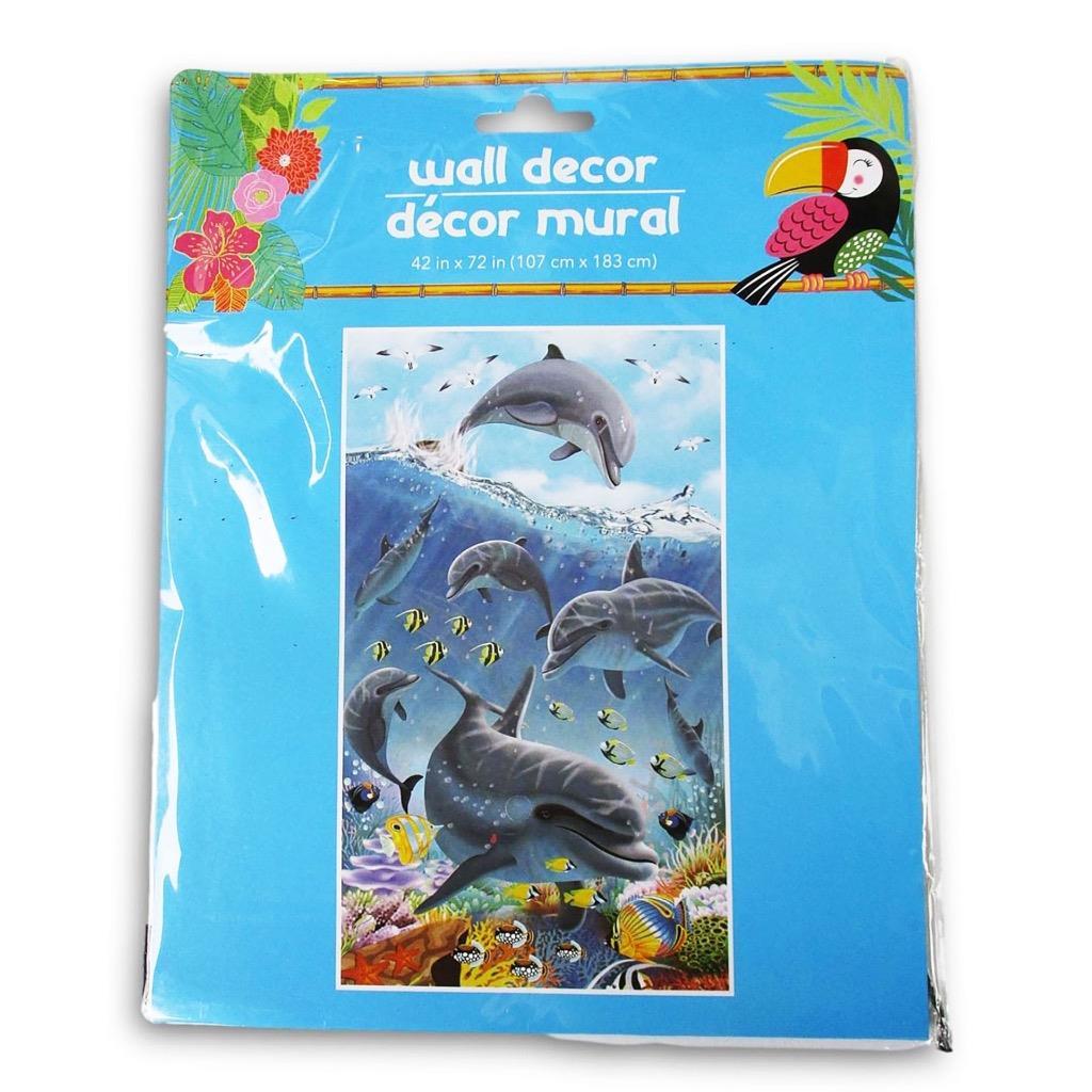 Underwater Dolphin and Tropical Fish Wall Scene Setter 1 Piece Per Packa... - $4.99
