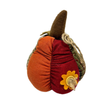 Vintage Handmade Stuffed Pumkin Plush Fall Thanksgiving Decoration 6 x 5&quot; - $18.54