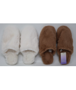 Women&#39;s Emily Puff Scuff Slippers Large 9-10 Stars Above Off-White &amp; Bro... - $20.20 CAD
