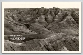 Badlands SD When The Earth Formed In Many Colors RPPC Rise Studio Postcard B35 - £5.53 GBP