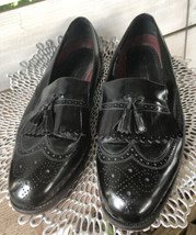 Men’s Florsheim Size 11 Black Wing Tip Kiltie Tassel Shoes Slip On Loafers - £23.34 GBP