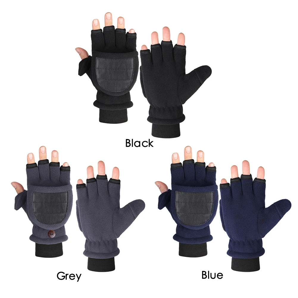 Winter Warm Gloves Windproof USB Warm Hand Heating Gloves Knitting Half Finger - £14.59 GBP