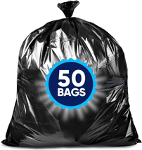 Veska 55 Gallon Trash Bags, (Value Pack 50 Bags W/Ties) Large Trash Bags... - £32.80 GBP