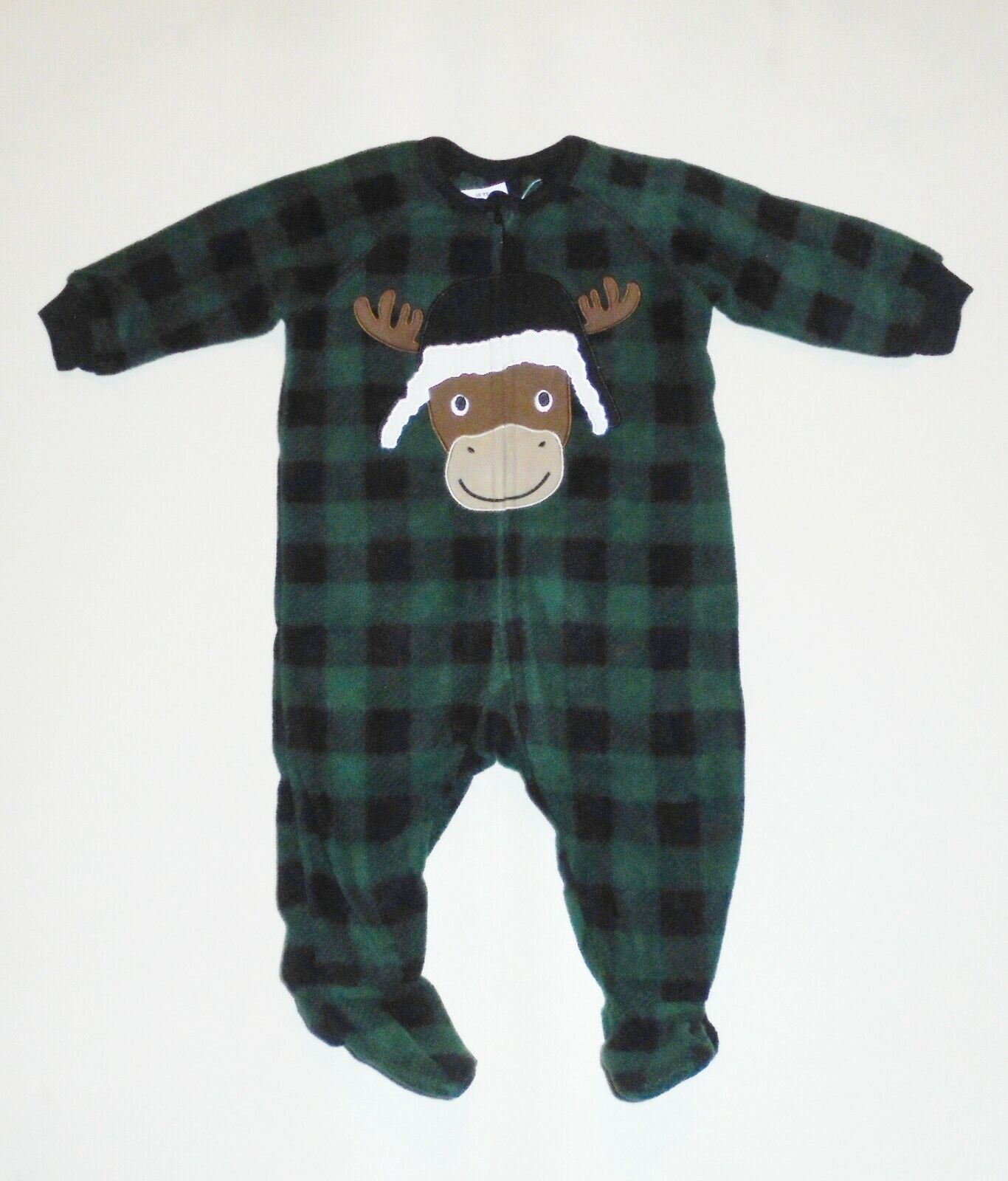 Primary image for NWT The Children's Place Baby Toddler Moose Green Buffalo Plaid Sleeper 3-6M NEW