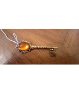 Miriam Haskell Skelton Key Red Cabochon Brooch Pin - $135.58