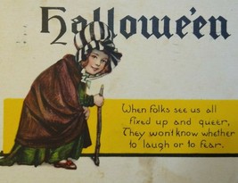 Halloween Postcard Nash Series H 425 Girl In Bonnet Wilkes Barre PA 1923 - £125.59 GBP