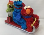 Gemmy Christmas Singing Sesame Street Sled Elmo Cookie Monster Oscar AS IS - $14.03