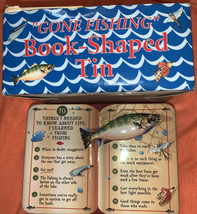 GiftCo GONE FISHING Book Shaped Collectible Tin 10 Things I Learned  LOW $ - £7.47 GBP