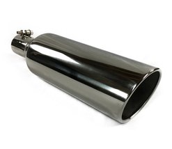 Exhaust Tip 5.00&quot; X 18.00&quot; Long 2.50&quot; Inlet Bolt On WBOSS50018-250-RS-SS Rolled  - £50.89 GBP