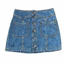 Free People Denim Jean Skirt Size 6 Blue Womens 61855-16515125 Pockets 2... - $19.79