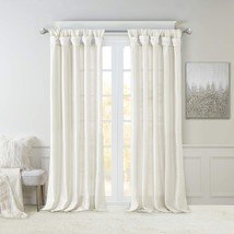 Madison Park Emilia Faux Silk Single Curtain With Privacy Lining, Diy, White - £28.75 GBP