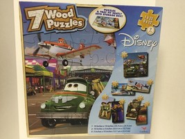 Disney Pixar Toy Story Planes and Cars  7 Wooden Puzzle &amp; Tray  1 24 + 6 12 pc - £14.70 GBP