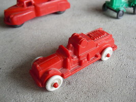 Vintage Hard Plastic Small Red Firetruck LOOK - $17.82