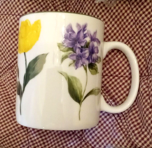 Garden Delights Floral Coffee Mug Colorful Flowers Tea Cup - £11.71 GBP
