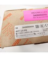 Weidmüller 2428550000 A3T 2.5 PE Terminal Block Lot of 50 C300V D600V 28... - $89.99