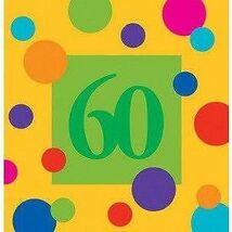Birthday Dots Age 60 Lunch Napkins (16) - $1.21