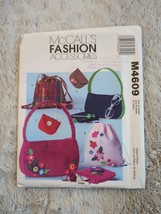 McCall&#39;s Fashion Accessories Pattern #M4609 Girls Backpacks &amp; Bags New UNCUT - £6.82 GBP