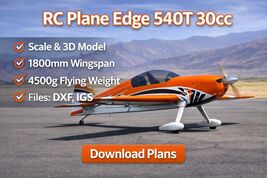 RC Plane Edge 540T 30cc, 1800mm Wingspan, DXF IGS Files for Model Builde... - $18.88