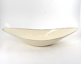 Lenox Olympia Centerpiece Bowl China Ivory w Platinum Band Made In USA Vintage - £35.04 GBP