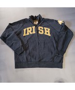 47 Brand Irish 1/4 Zip Pullover Sweatshirt Sz L Navy Blue Yellow Letters... - $454.67 MXN
