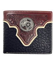 Western Genuine Leather Floral Texas State Map Concho Mens Short Bifold ... - £20.44 GBP