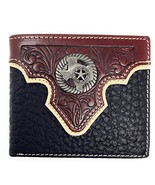 Western Genuine Leather Floral Texas State Map Concho Mens Short Bifold ... - $35.54 CAD