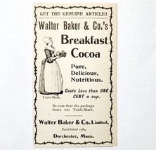Walter Baker Hot Chocolate 1897 Advertisement Victorian Cocoa ADBN1uuu - $28.11 CAD