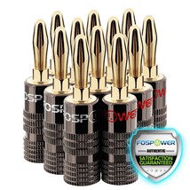 12x Dual Screw Audio Gold Plated Speaker Cable Wire 4mm Connector Banana Plug - $37.99