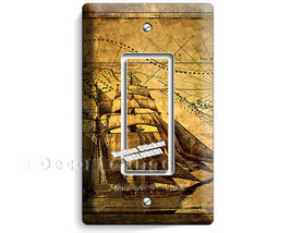 Pirate ship old rustic treasure map single GFCI decorative light switch ... - $356.46 MXN