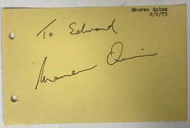 Maureen Quinn Autographed Vintage 4x6 Signature Page - £7.86 GBP