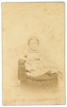 Antique CDV Circa 1860s Adorable Girl Posing Civil War Tax Stamp Cortland, NY - £12.62 GBP