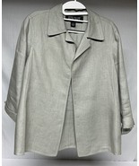 Linda Allard Ellen Tracy Open Front  Women’s Linen Jacket Size 8 Cuffed ... - $26.09