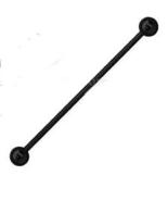 14g (1.6 mm) Black Titanium Anodized Industrial Barbell Earring - £9.34 GBP