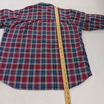 Faded Glory Men's Flannel Large Blue/Red Plaid Pockets Long Sleeve Chest 44" image 5