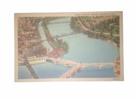 Zanesville, Ohio Aerial View Of Y Bridge Post Card 1937 - $3.40