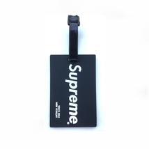 SUPREME Black School Luggage Travel Bag Silicone Tag ID Name Card Holder  - £15.16 GBP