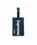 SUPREME Black School Luggage Travel Bag Silicone Tag ID Name Card Holder  - £15.22 GBP