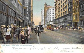 State Street from Monroe People Streetcars Chicago Illinois 1905c Tuck postcard - £6.84 GBP