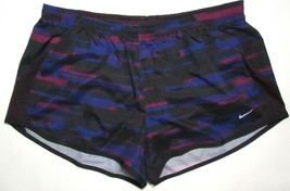Nike Dryfit Women&#39;s BLACK/PURPLE Running Shorts Size L. 575097-428 - £23.52 GBP