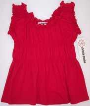 NWT Christie Brooks Girl&#39;s Red Smocked Knit Top, M (10-12) or L (14) - £6.54 GBP