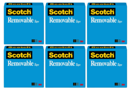 Scotch 811 Magic Tape (Removable), 2.0 Mil, 3/4&quot; x 72 yds., Transparent, 6 Roll - £30.68 GBP