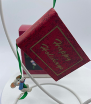 Hallmark Happy Holidays Mouse Photo Holder Christmas Ornament Vintage 1995 - £5.30 GBP