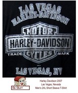 Harley Davidson 2007 Las Vegas, Nevada - 2XL Black Short Sleeve T-Shirt - £17.14 GBP
