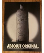 Absolut Original Magazine Ad - £2.64 GBP