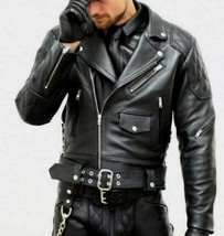 Elegant NEW Men&#39;s Jacket 100% Genuine Real Lambskin Leather Racer Biker ... - $2,143.75 MXN+