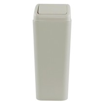 14 L Slim Garbage Can, Small Swing Lid Trash Can, Green - $38.99
